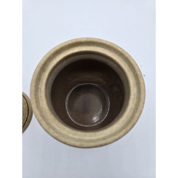 Vintage USA Pottery Craft Honey Jar with Dipper Teddy Bear Lid 6.5 Inches Tall - Picture 5 of 7